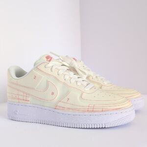 Nike Air Force 1 '07 LX Summit White/ Cream & Ruler Red Lines Sneakers